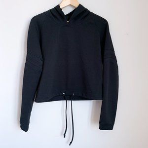 Noisy May Crop Hoodie with Drawstring Hem